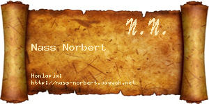 Nass Norbert névjegykártya